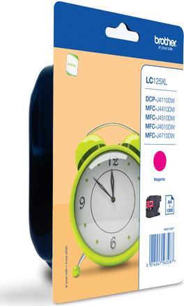 Brother LC-125XL Tintenpatrone magenta hohe Kapazität 1.200 pages Blister (LC-125XLMBP)
