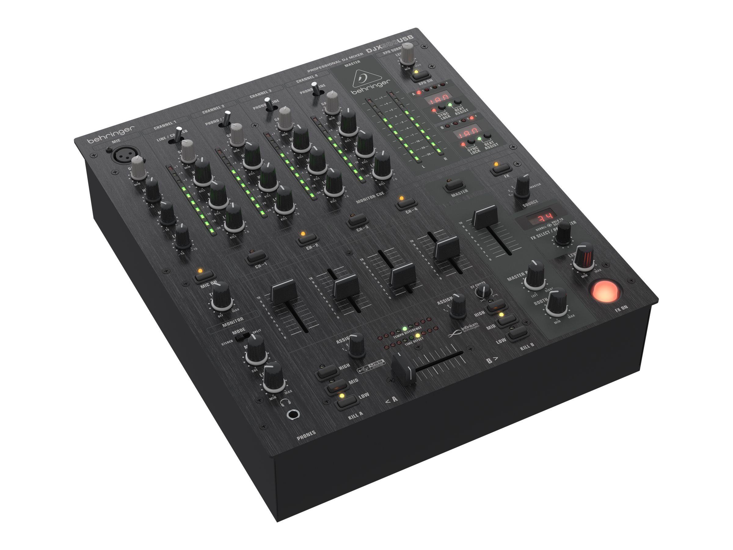 Behringer PRO MIXER DJX900USB DJ-Mixer Analog 5-Kanal DSP FX Schwarz