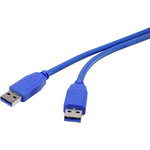 Renkforce USB 3.0 Kabel [1x USB 3.0 Stecker A - 1x USB 3.0 Stecker A] 1 m Blau vergoldete Steckkontakte Renkforce (RF-4369446)