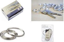 kangaro Schlüsselringe, Metall, Durchmesser: 25 mm, silber Schlüsselanhänger, in Karton-Schachtel - 1 Stück (K-28125)