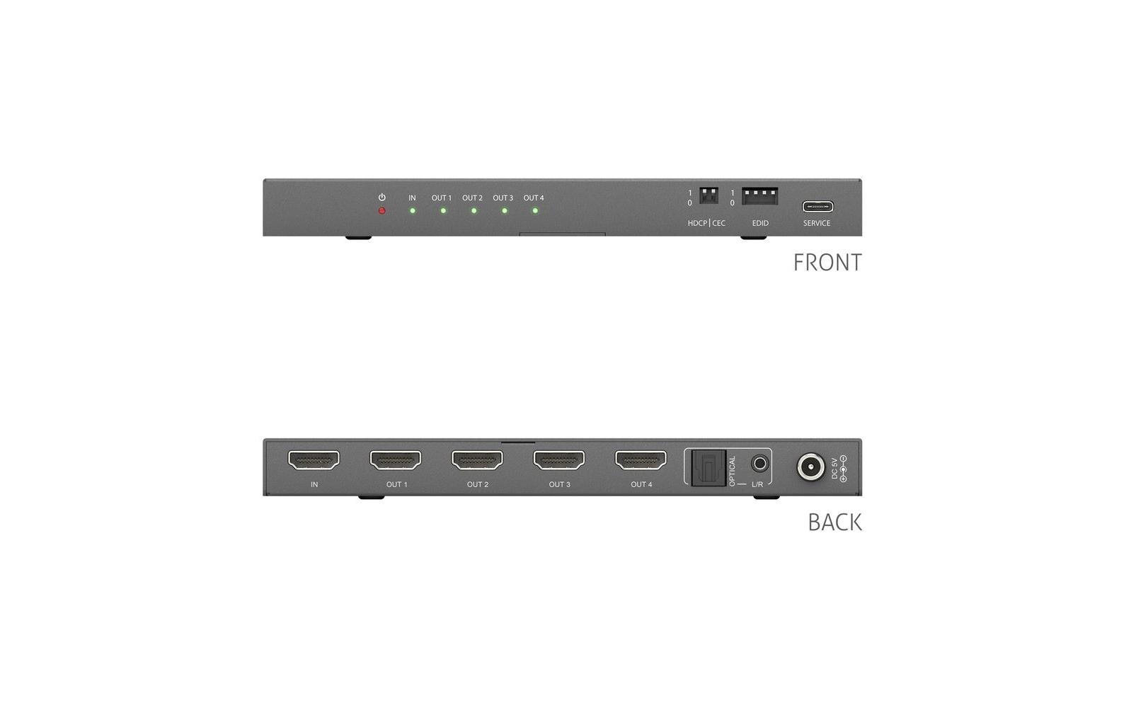 PureLink PureTools PT-SP-HD14-48G HDMI Videosplitter 1x4 Schwarz