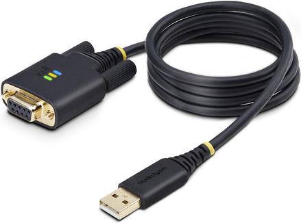 StarTech.com 3ft (1m) USB to Null Modem Serial Adapter Cable, Interchangeable DB9 Screws/Nuts, COM Retention, USB-A to RS232, FTDI, Level-4 ESD Protection, Windows/macOS/ChromeOS/Linux (1P3FFCNB-USB-SERIAL)