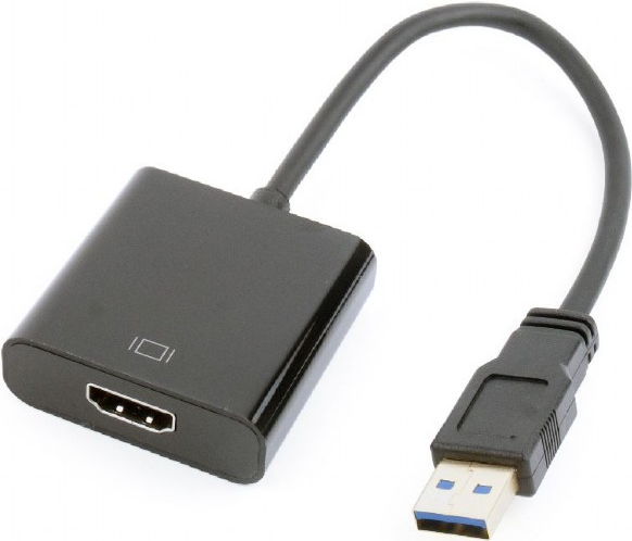 Gembird Cablexpert Adapterkabel USB Typ A männlich zu HDMI weiblich 15cm Schwarz 1080p Unterstützung (A USB3 HDMI 02)  - Onlineshop JACOB Elektronik