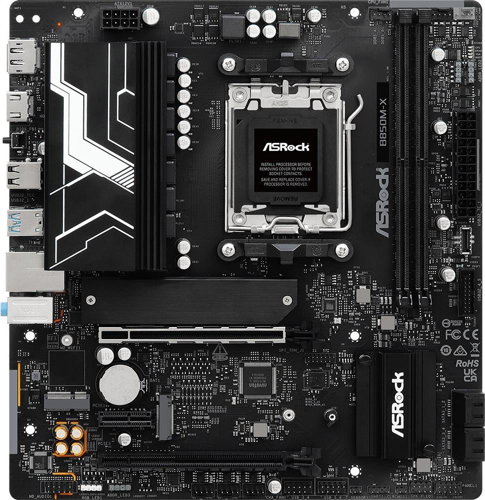 Image of ASRock B850M-X DDR5 AM5 retail - AMD Sockel AM5 (Ryzen Zen4) (90-MXBR1-A0UAYZ)