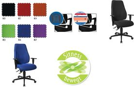 Topstar Bürodrehstuhl "Lady Sitness", Stoff, schwarz stufenlose Sitzhöhenverstellung (TÜV geprüft), ausgeformte (LT0BK BC0)