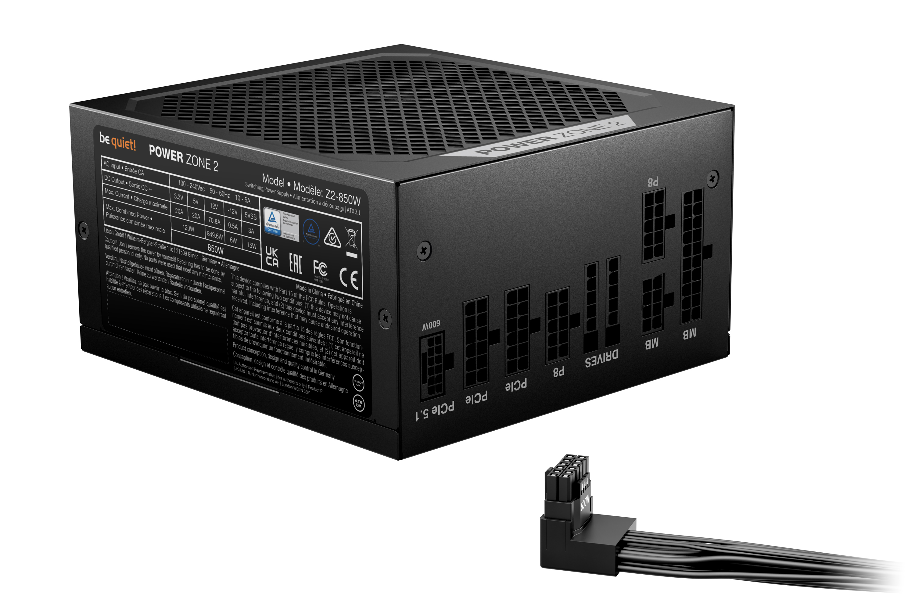 be quiet! Power Zone 2 850 W Netzteil 80 PLUS Platinum Schwarz