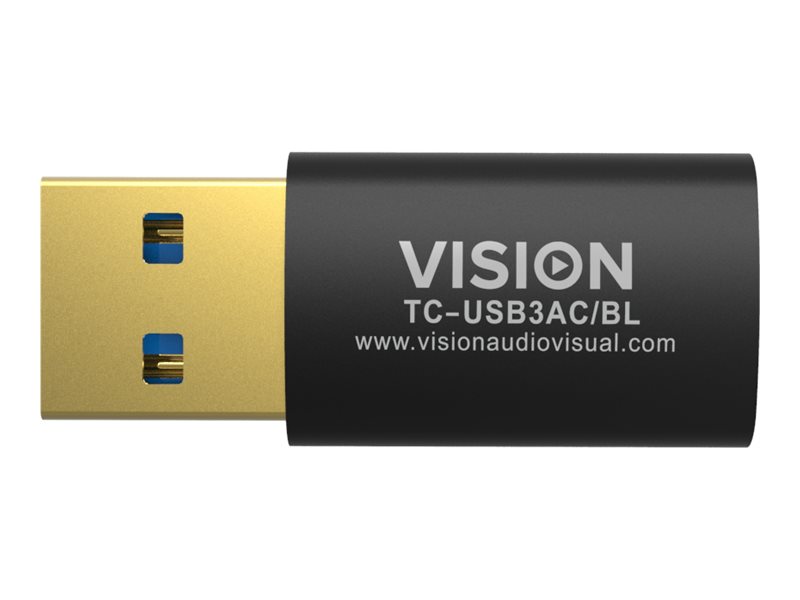 Vision Professional TC-USB3AC/BL USB Typ-C-Adapter USB A zu USB-C Schwarz