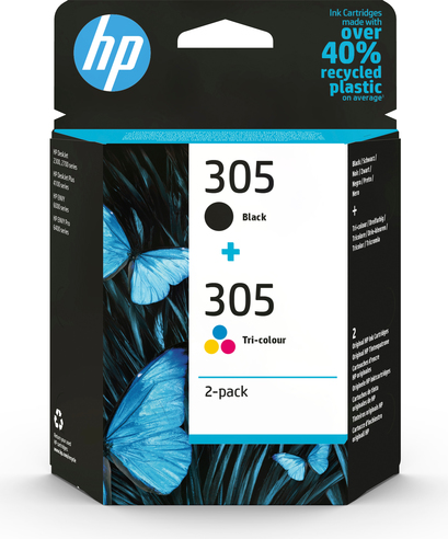 HP 305 2er-Pack Schwarz, Farbe (Cyan, Magenta, Gelb) (6ZD17AE#301)