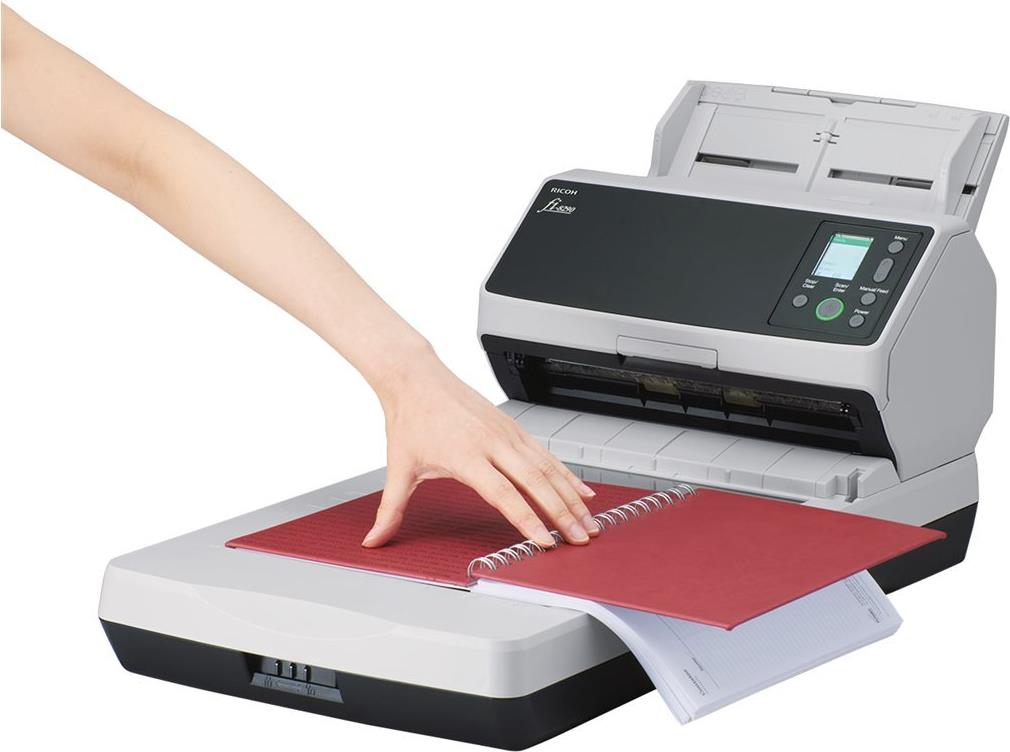 Ricoh fi-8290 Dokumentenscanner A4 90 S./Min Duplex 600 dpi USB 3.2 Gen 1 Gigabit LAN Schwarz/Weiß