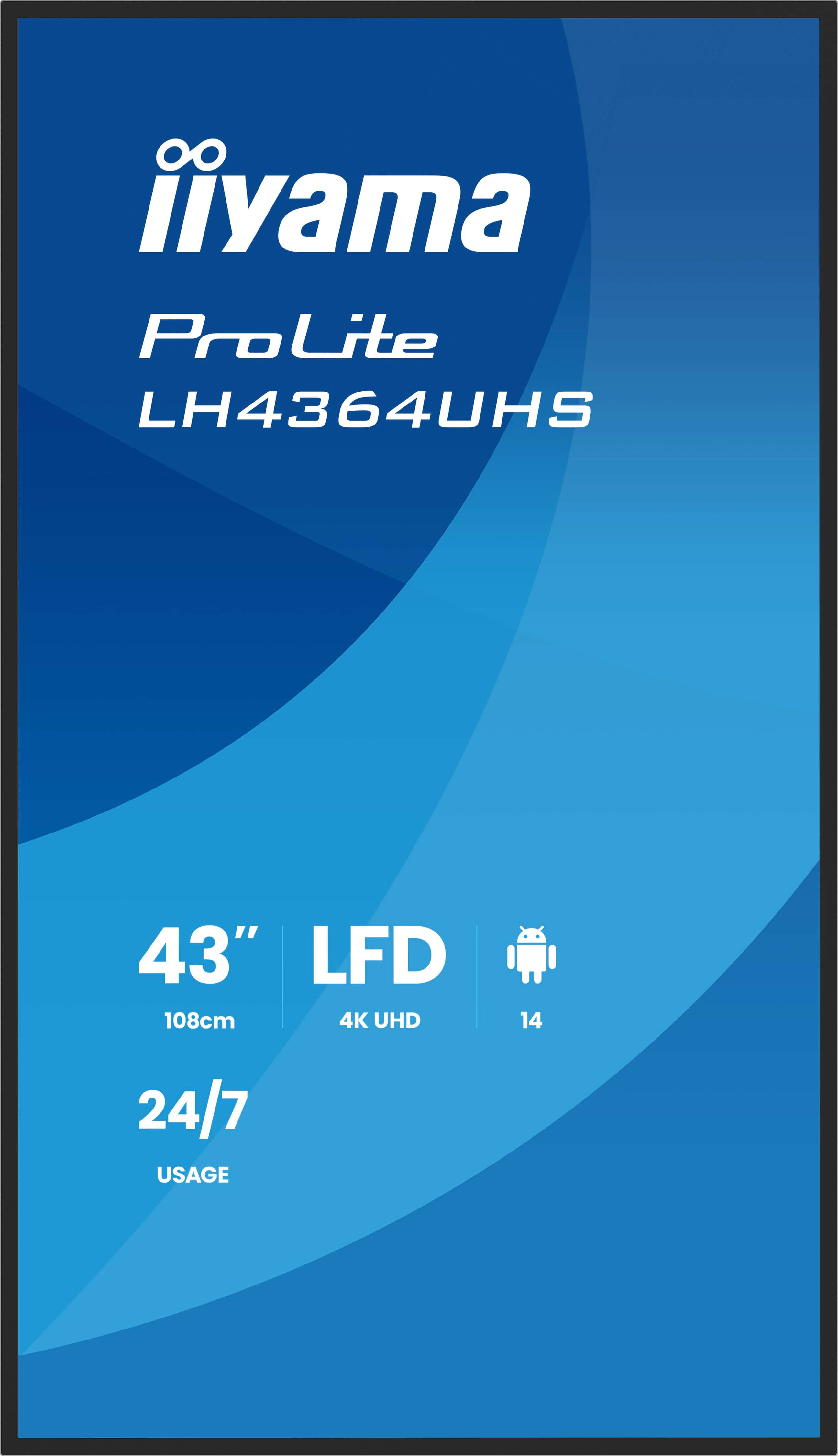 Iiyama ProLite LH4364UHS-B1AG 43" 4K UHD Digital Signage Display Schwarz