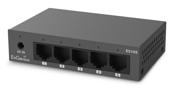 EnGenius ES105 Unmanaged Switch 5-Port Gigabit Ethernet Schwarz