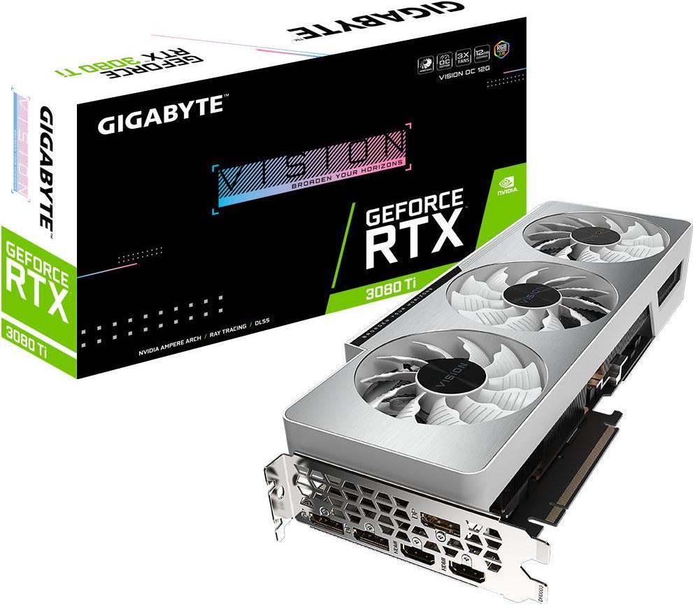 GIGABYTE GeForce RTX 3080 Ti Vision OC 12G, 12GB GDDR6X, 2x HDMI, 3x DP (GV-N308TVISION OC-12GD)