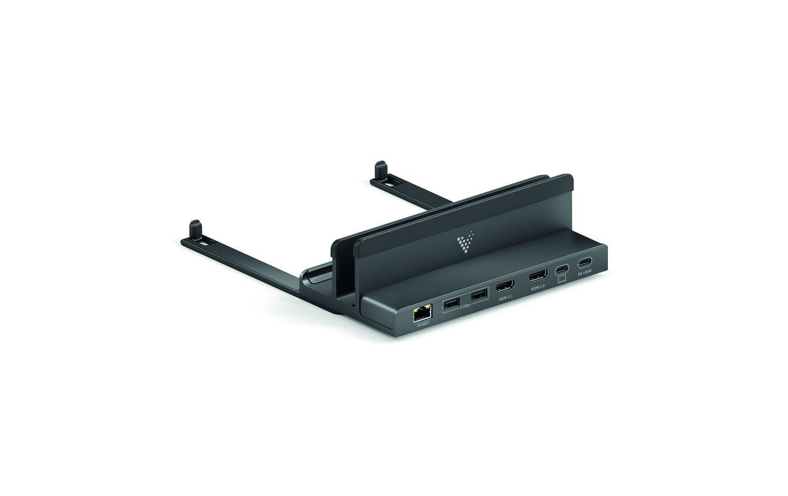 PureLink Vuelogic VL-DS100 USB-C Dockingstation mit Laptop-Ständer 100 W 8K Schwarz, Grau