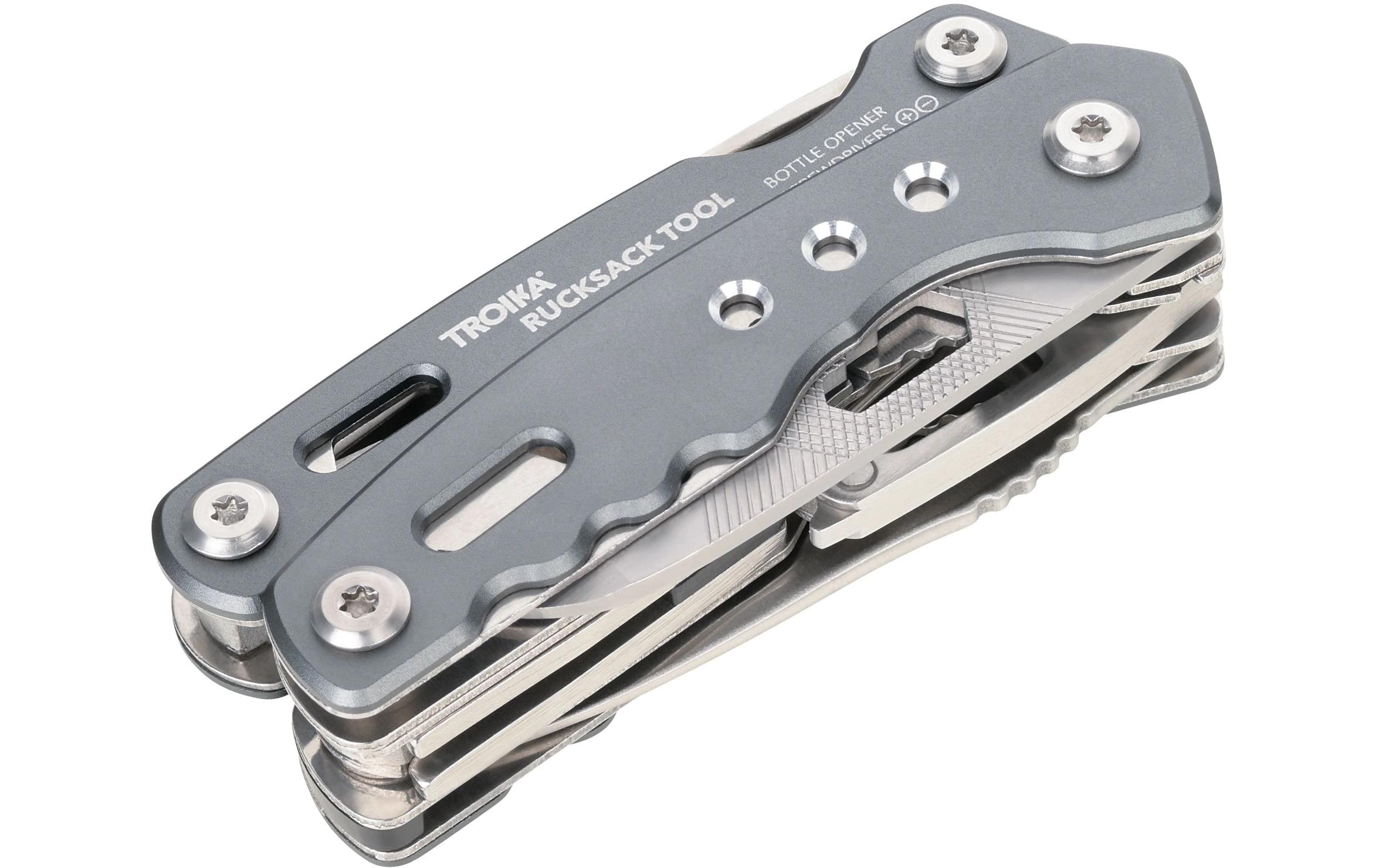Troika Taschenmesser Rucksack Tool mit 15 Funktionen Grau