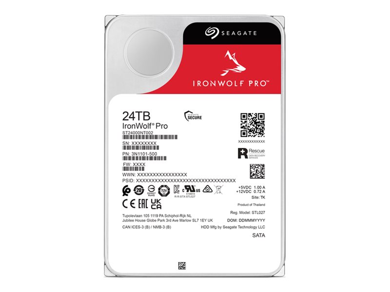 Seagate IronWolf Pro 24 TB Interne Festplatte 3,5" SATA 6Gb/s 7200 rpm