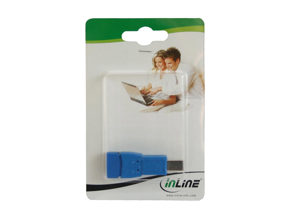 InLine USB 3.0 Adapter USB Typ A Buchse auf USB Typ B Stecker Blau