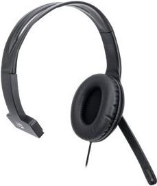 MANHATTAN Mono USB-Headset Ohrumschließendes Design (Over-Ear), Ohrmuschel einseitig, kabelgebunden, USB-A-Stecker, integrierte Lautstärkeregelung, verstellbares Mikrofon, schwarz (179874) (geöffnet)