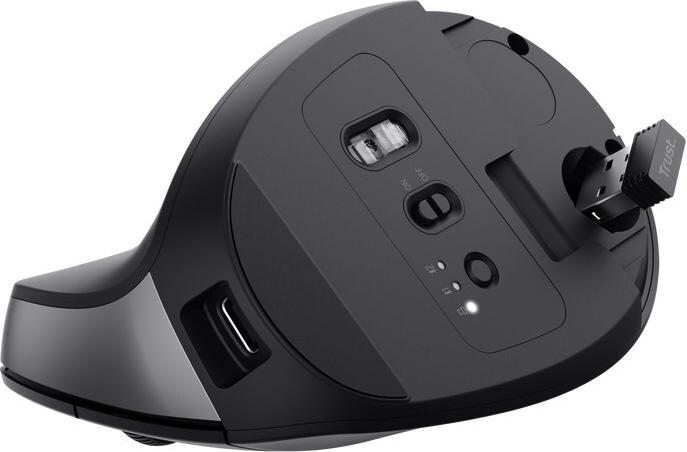 Trust Bayo+ Vertikale Maus 6 Tasten 2.4 GHz Bluetooth Schwarz