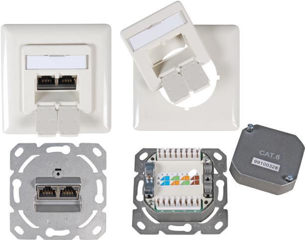 EFB-Elektronik Datendose Cat.6 250MHz oben/unten, Unterputz, 2xRJ45, RAL9010 Hersteller: EFB Elektronik (ET-25211.1V1)