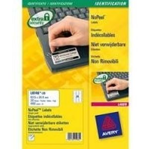 Avery NoPeel Labels L6146 - Nicht ablösbare Polymeretiketten - weiß - 33,9 x ... - Avery NoPeel Labels L6146 - Nicht ablösbare Polymeretiketten - weiß - 33,9 x ...