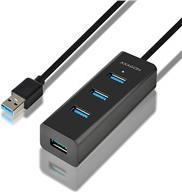 Axago HUE-S2BL Schnittstellen-Hub USB 3.2 Gen 1 (3.1 Gen 1) Type-A 5000 Mbit/s Schwarz (HUE-S2BL)