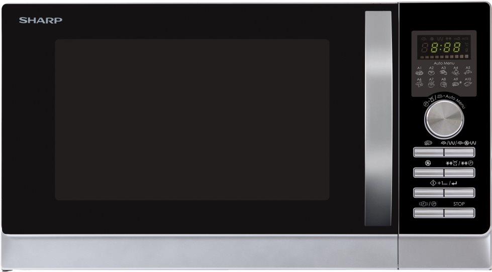 Sharp Home Appliences R843INW Kombi-Mikrowelle 25l 900W Silber Mikrowelle (2182185) (geöffnet)