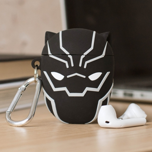 Thumbs Up PowerSquad AirPods Case Black Panther 3D-Silikon Schwarz, Weiß