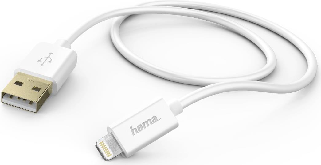 Hama Prime Line Lightning Kabel Lightning (S) bis USB (S) 1,5m weiß geformt für Apple iPad iPhone iPod (Lightning) (00173640)  - Onlineshop JACOB Elektronik