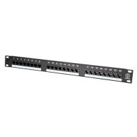 VALUE Kat. 5e 48,30cm (19")-Patchpanel, 24P, ungeschirmt, schwarz (26.99.0349)