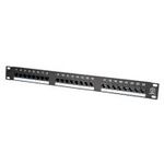 VALUE Kat. 5e 48,30cm (19")-Patchpanel, 24P, ungeschirmt, schwarz (26.99.0349)