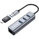 Graugear USB-HUB 3x USB 3.0 Ports Type-A+ Gbit LAN retail (G-HUB31L-AC)