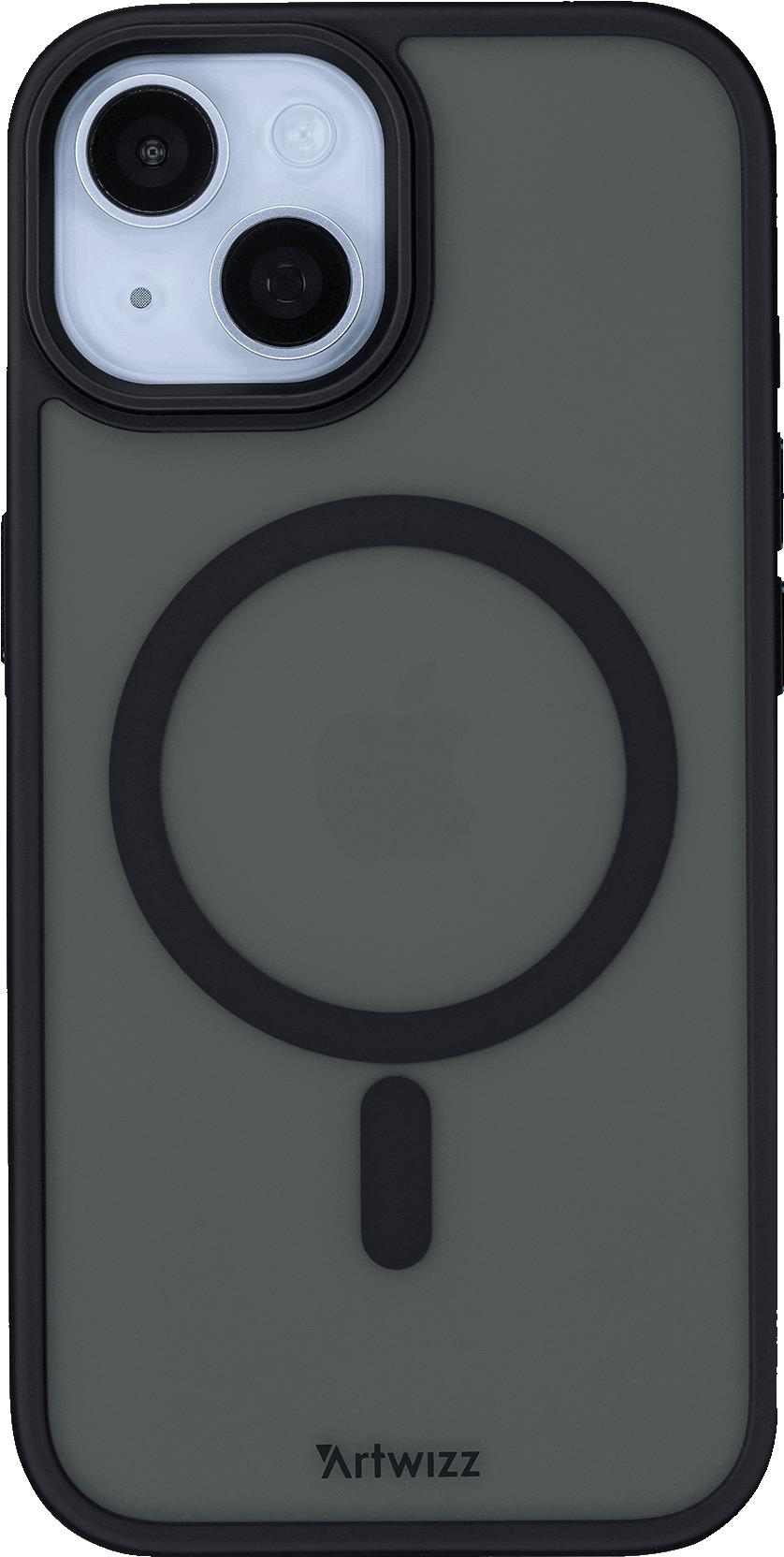 Artwizz IcedClip. Etui-Typ: Cover, Markenkompatibilität: Apple, Kompatibilität: iPhone 15, Maximale Bildschirmgröße: 15,5 cm (6.1"), Oberflächenfärbung: Monochromatisch, Produktfarbe: Schwarz (8075-3792)