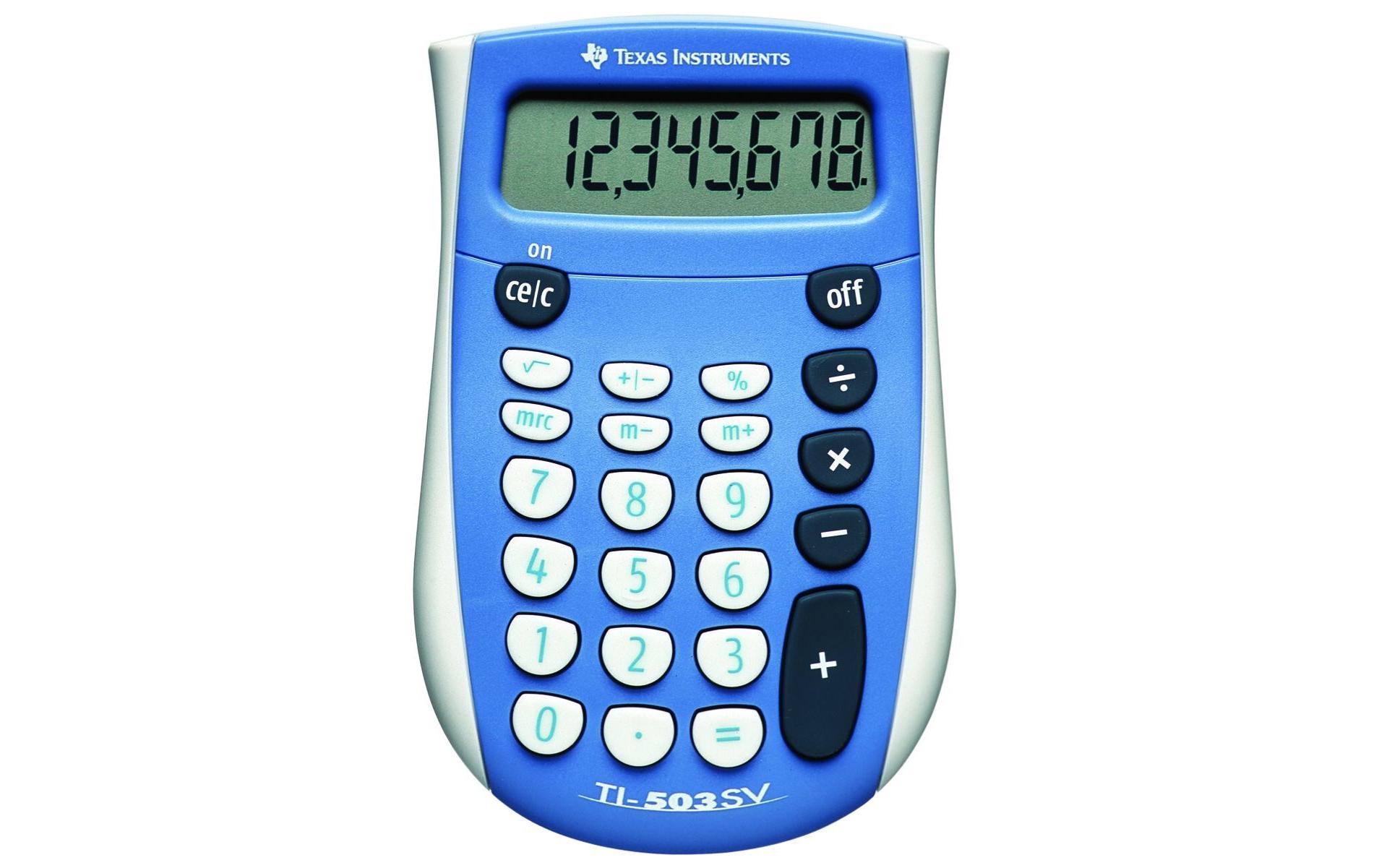 Texas Instruments TI-503 SV Taschenrechner 8-stelliges LCD SuperView-Display Batteriebetrieb Blau, Grau