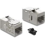 Delock Keystone Modul Kupplung RJ45 Buchse zu RJ45 Buchse Cat.6A mit Metall Latch und Clip, geschirmt (90757)
