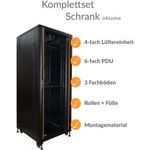 IT-BUDGET 19"-Serverschrank SRK Komplettset 42 HE 800x1000 mm schwarz montiert