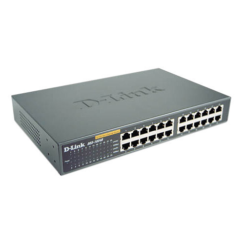 D-Link DES-1024D Unmanaged Switch, 24x RJ-45 10/100 MBit/s, Fast Ethernet