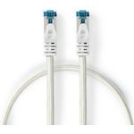 Nedis Cat 6a Kabel S/FTP | RJ45 Stecker | RJ45 Stecker | 0.50 m | Snagless | Rund | Geflochten / PVC | Silber | Verpackung mit Sichtfenster (CCTB85321AL05)