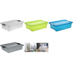 keeeper Aufbewahrungsbox "cornelia", 28 Liter, crystal-grey transparent, mit Deckel, Deckel mit Schiebeverschluss, - 1 Stück (1042982700000)