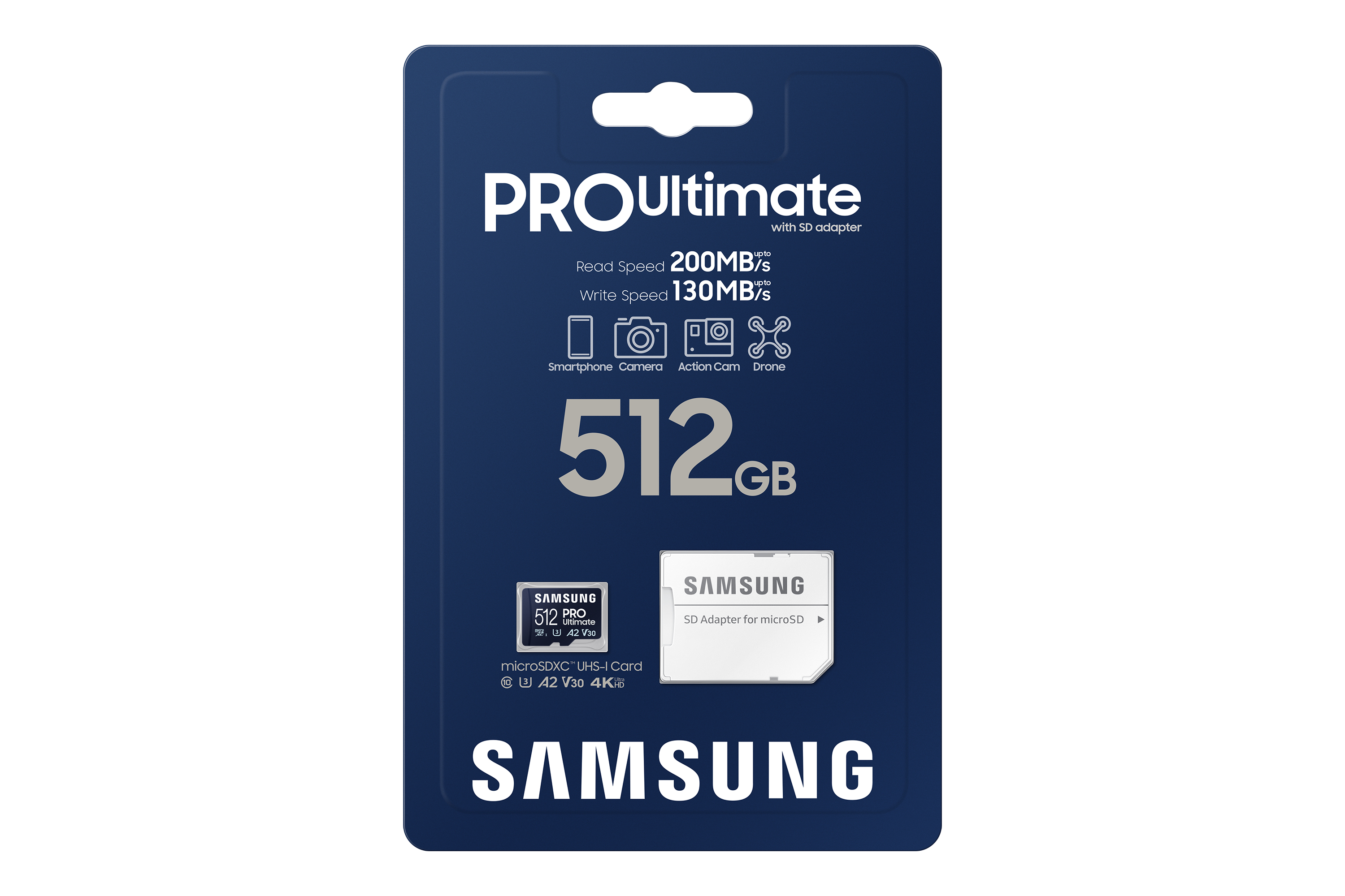 Samsung PRO Ultimate MB-MY512SA microSDXC UHS-I 512 GB A2/V30/U3 200 MB/s Blau