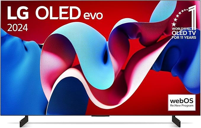 LG OLED42C41LA TV 42 Inch (106 cm) OLED evo TV (a9 Gen7 4K AI Processor, Dolby Vision, up to 120 Hz) [Energieklasse G] (OLED42C41LA)