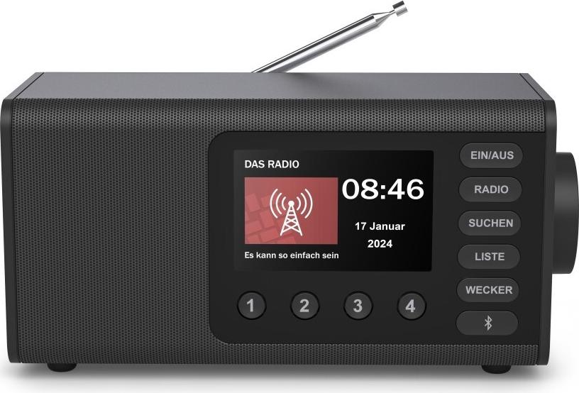 Hama Digitalradio DR1001, FM/DAB/DAB+/Bluetooth® RX, Radiowecker, Schwarz (00054260) (geöffnet)