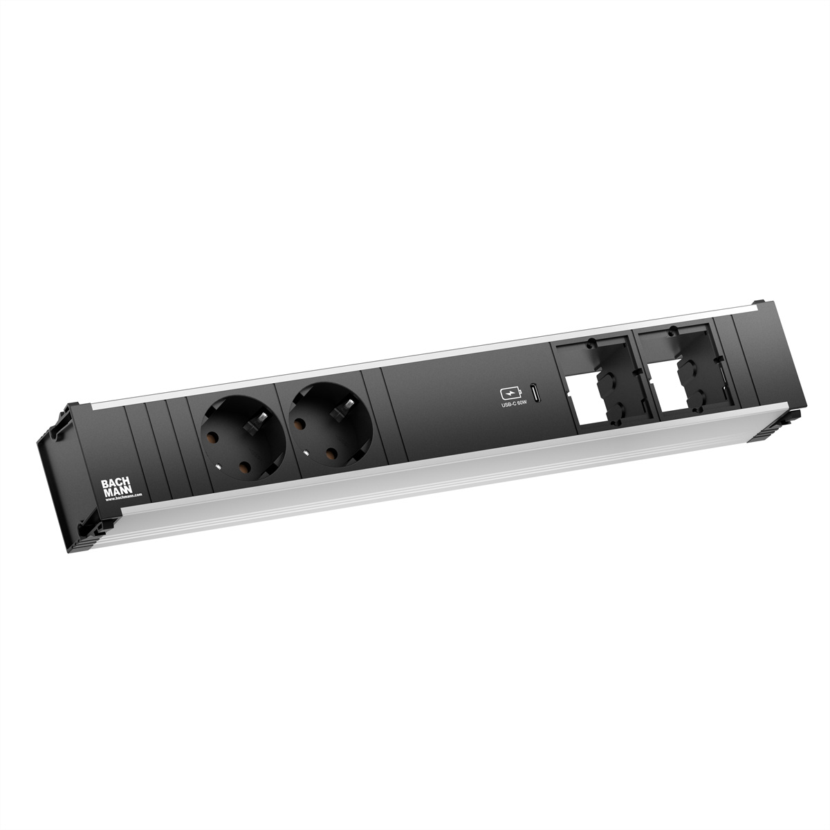 Bachmann CONI 912.169 Steckdosenleiste 2x CEE 7/3 1x USB-C 60W GST18 Schwarz