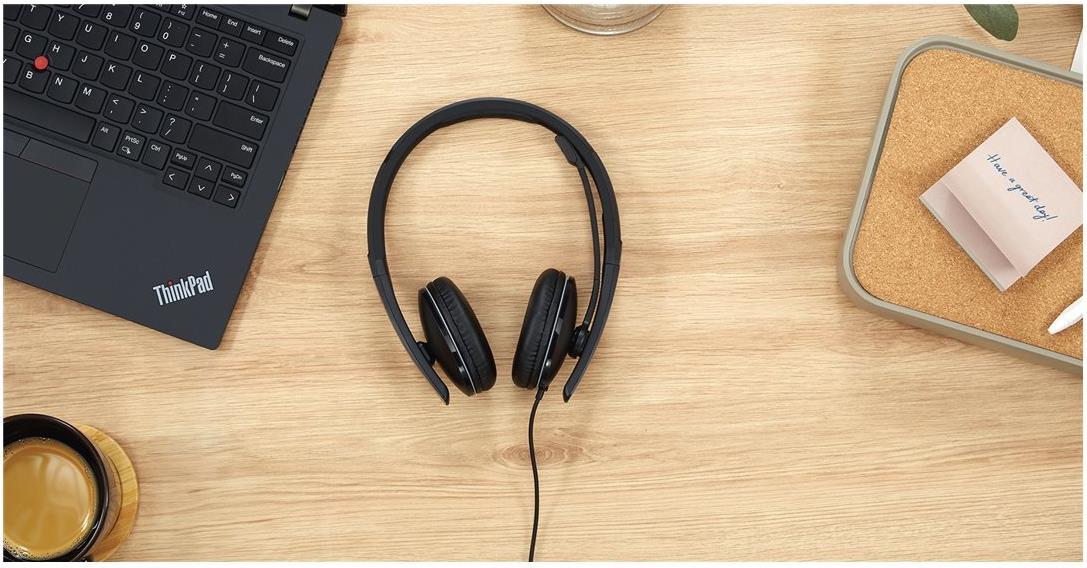 Lenovo Gen 2 USB-A Stereo On-Ear Headset Schwarz