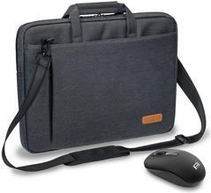 PEDEA Notebooktasche "ELEGANCE" 39,6cm (15.6"), grau + Maus (SET010-66066410)