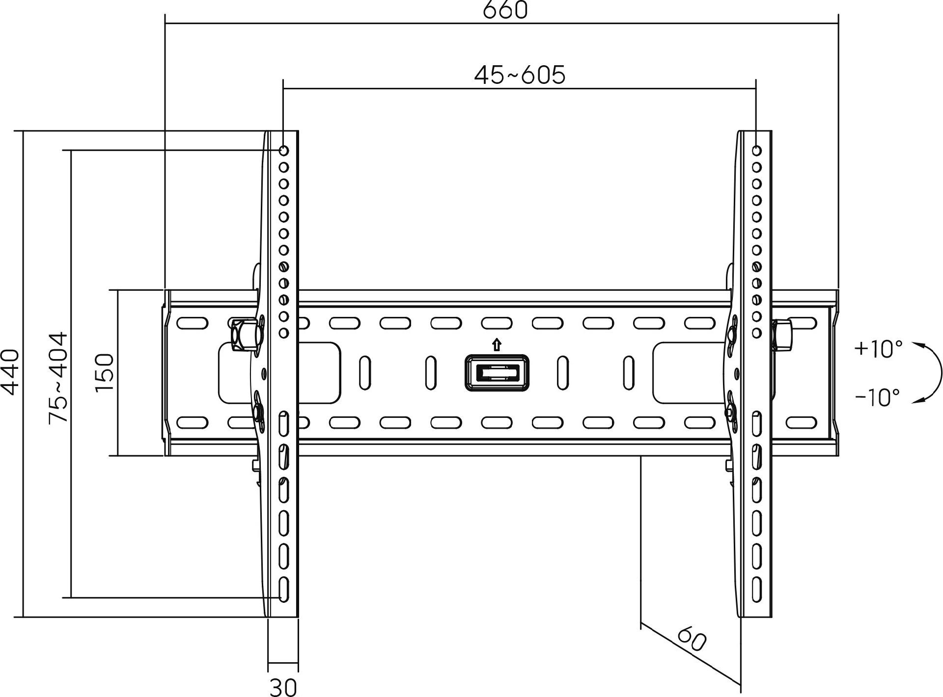 InLine Wandhalterung für Flachbildschirme 32-60" max. 75 kg Schwarz