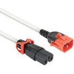 ACT Powercord C14 IEC Lock+ Dual Locking - C15 IEC Lock+ white 2 m, PC3875 (PL0052)