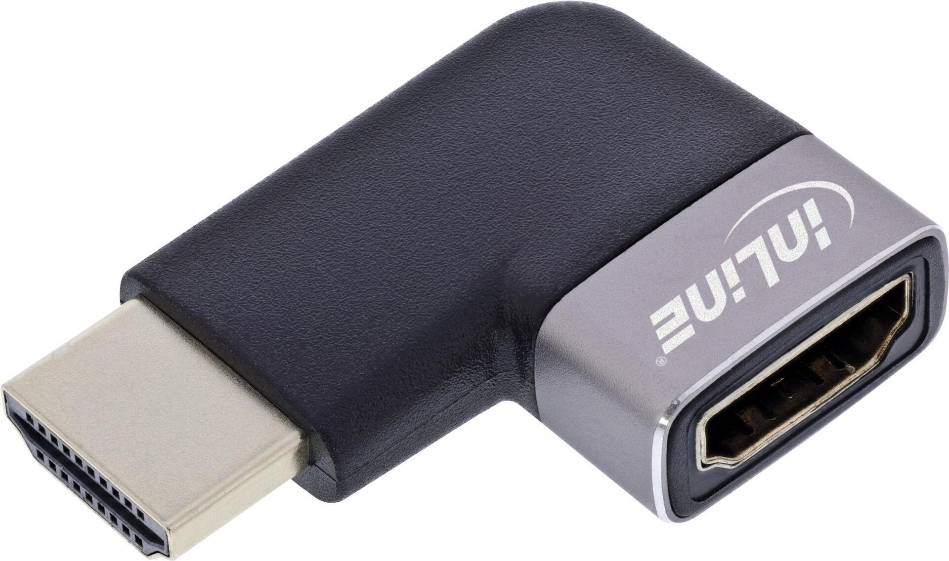 InLine HDMI Adapter A Stecker Buchse 90° links 8K UHD (17991E)