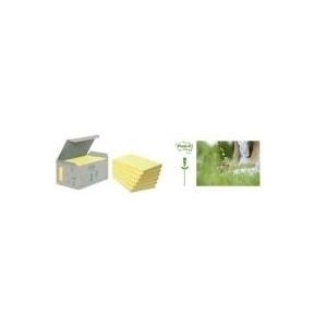 3M Post-it Recycling Notes Haftnotizen, 127 x 76 mm, gelb 100 Blatt-Block, aus 100% recyceltem Papier (6551B)