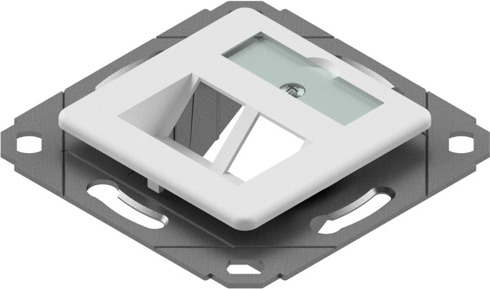 EasyLan preLink / fixLink Modulaufnahme, 2xKS m. Zentralplatte 9x31,8 mm RAL 9010 (CKVD1D1)