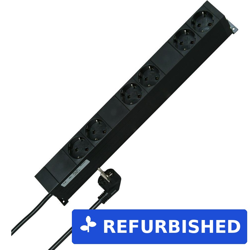 Kopp Steckdosenleiste 48,30cm (19")  6fach Schwarz Schutzkontakt 931615016 (931615016) (B-Ware)